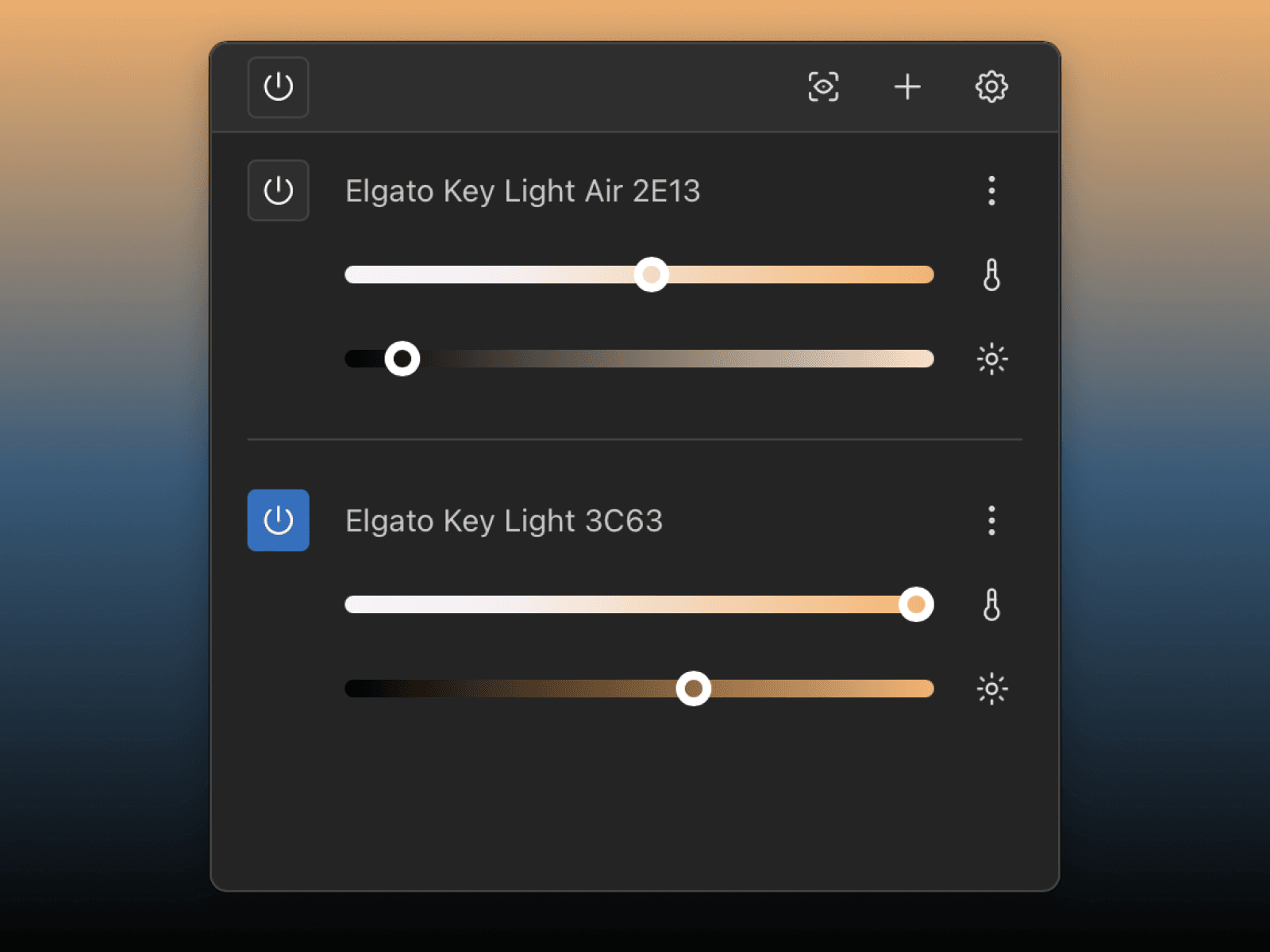 Keylight Commander application interface